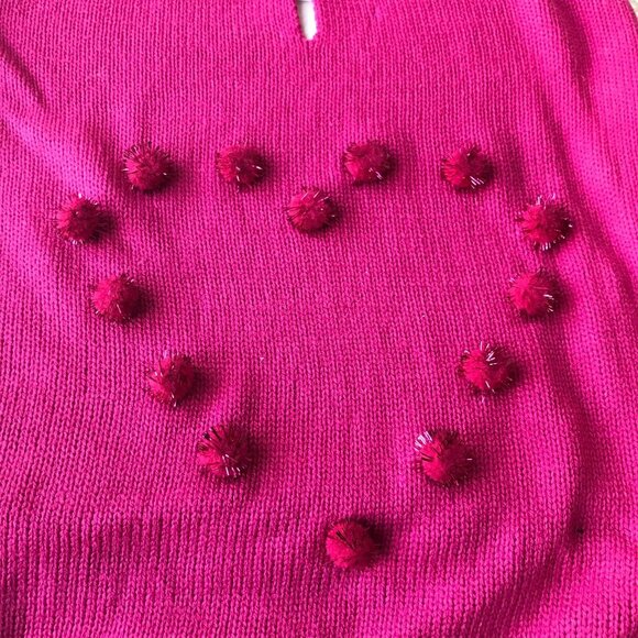 Jolly knits Dog Pink heart  Sweater Size : XS - Picture 2 of 7